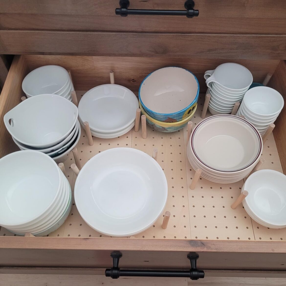 Kegley Wood Pegboard Drawer Organizer
